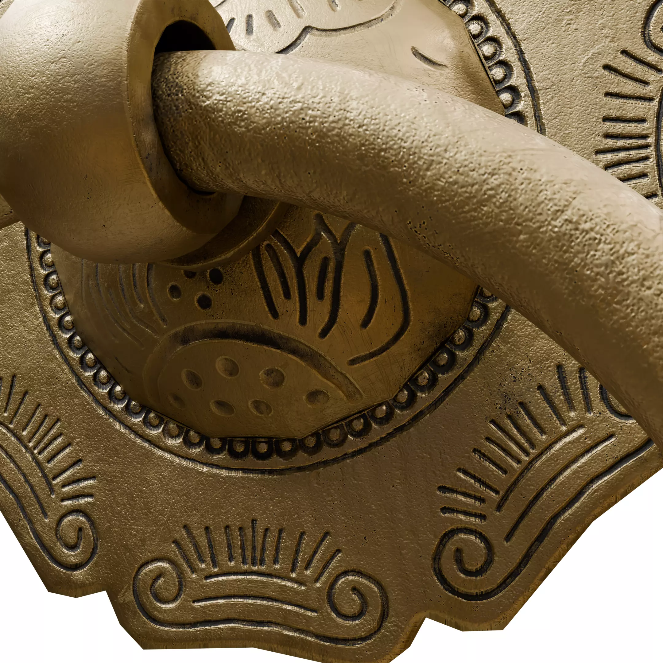 Chinese Style Ornamental Door Knocker 6 - Low Poly PBR Model Low-poly 3D model_13