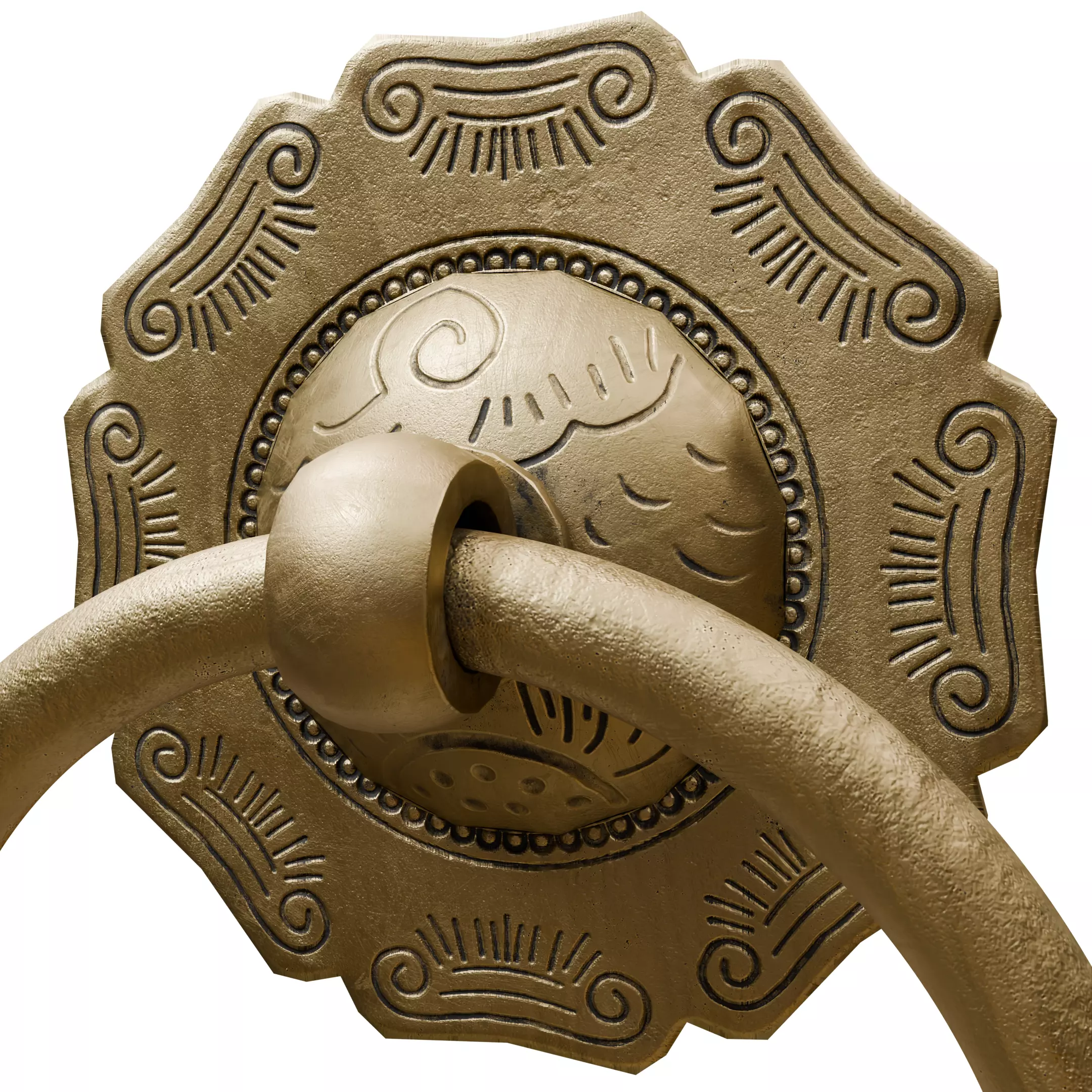Chinese Style Ornamental Door Knocker 6 - Low Poly PBR Model Low-poly 3D model_17
