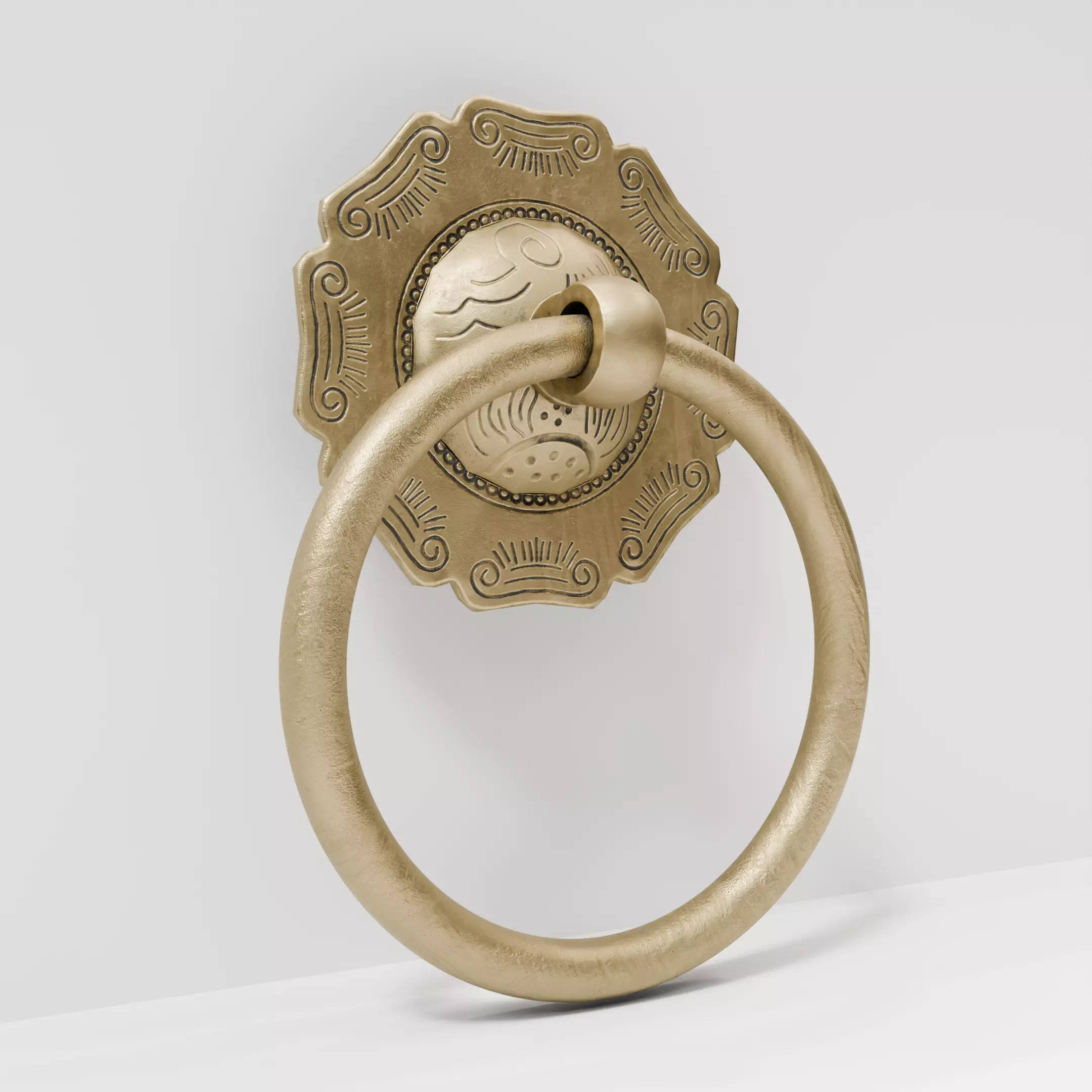 Chinese Style Ornamental Door Knocker 6 - Low Poly PBR Model Low-poly 3D model_6
