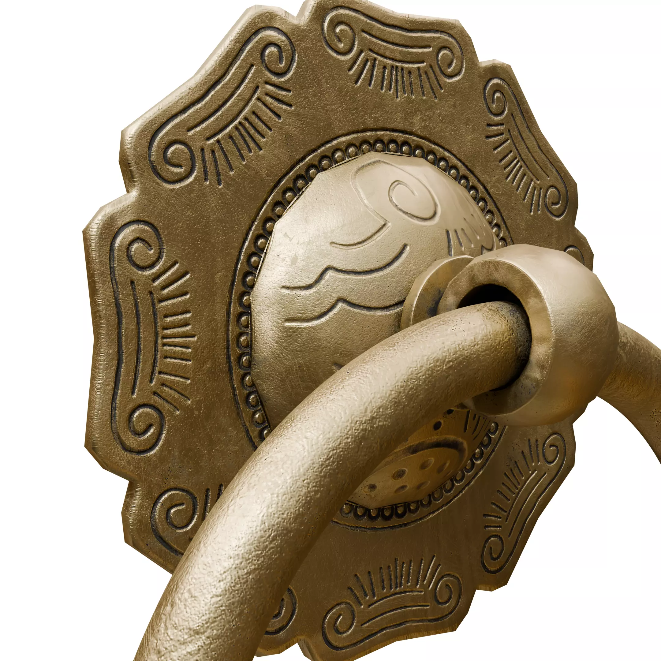 Chinese Style Ornamental Door Knocker 6 - Low Poly PBR Model Low-poly 3D model_16