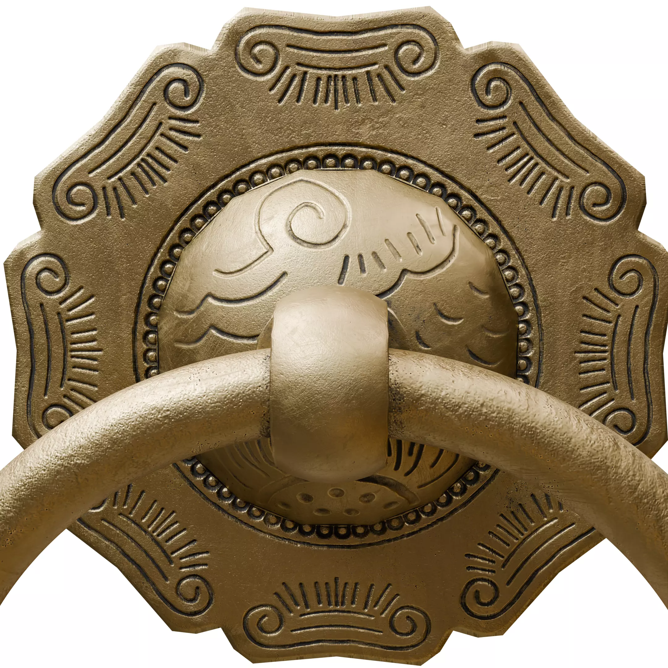 Chinese Style Ornamental Door Knocker 6 - Low Poly PBR Model Low-poly 3D model_18