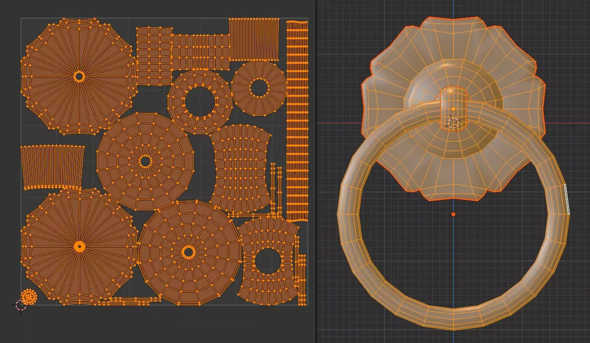 Chinese Style Ornamental Door Knocker 6 - Low Poly PBR Model Low-poly 3D model_20