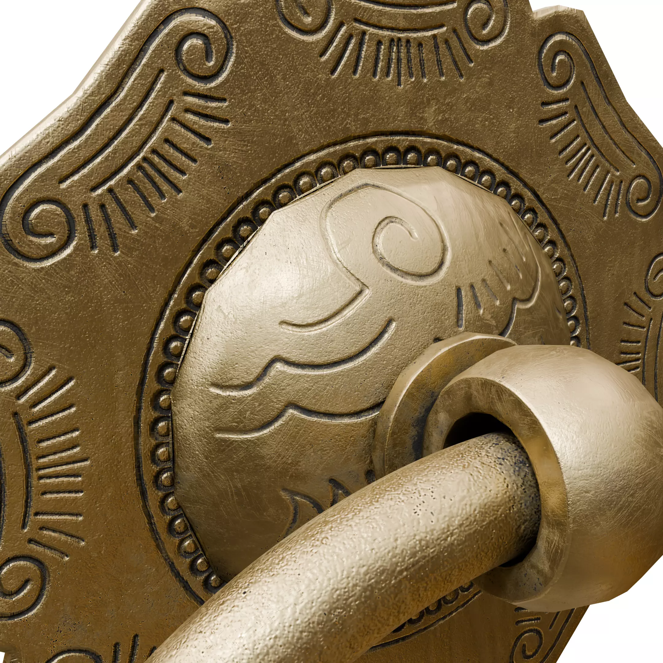 Chinese Style Ornamental Door Knocker 6 - Low Poly PBR Model Low-poly 3D model_11