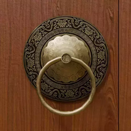 Chinese Style Ornamental Door Knocker 7 - Low Poly PBR Model Low-poly 3D model