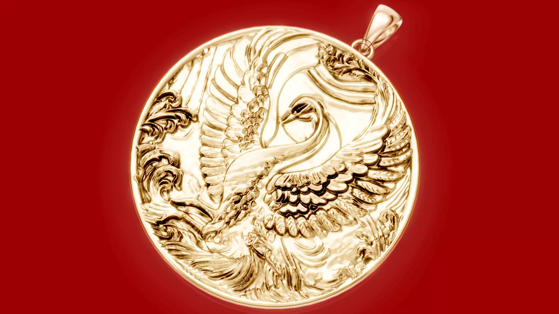 Swan pendant 3D print model_3