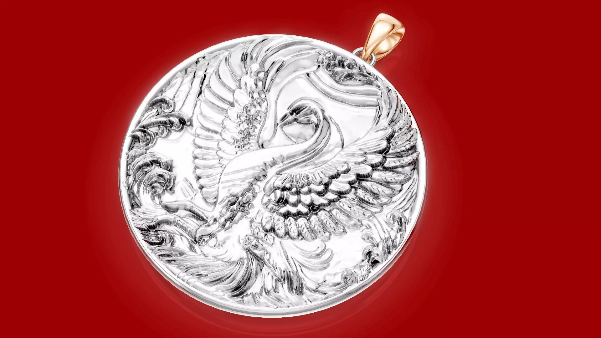Swan pendant 3D print model_4