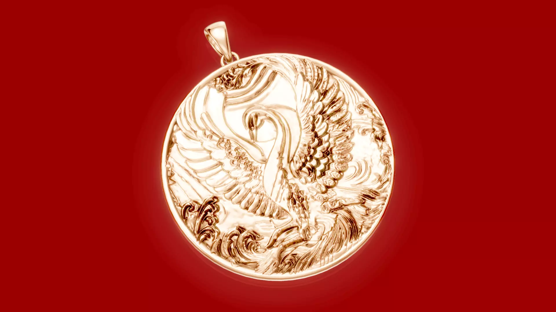 Swan pendant 3D print model_1
