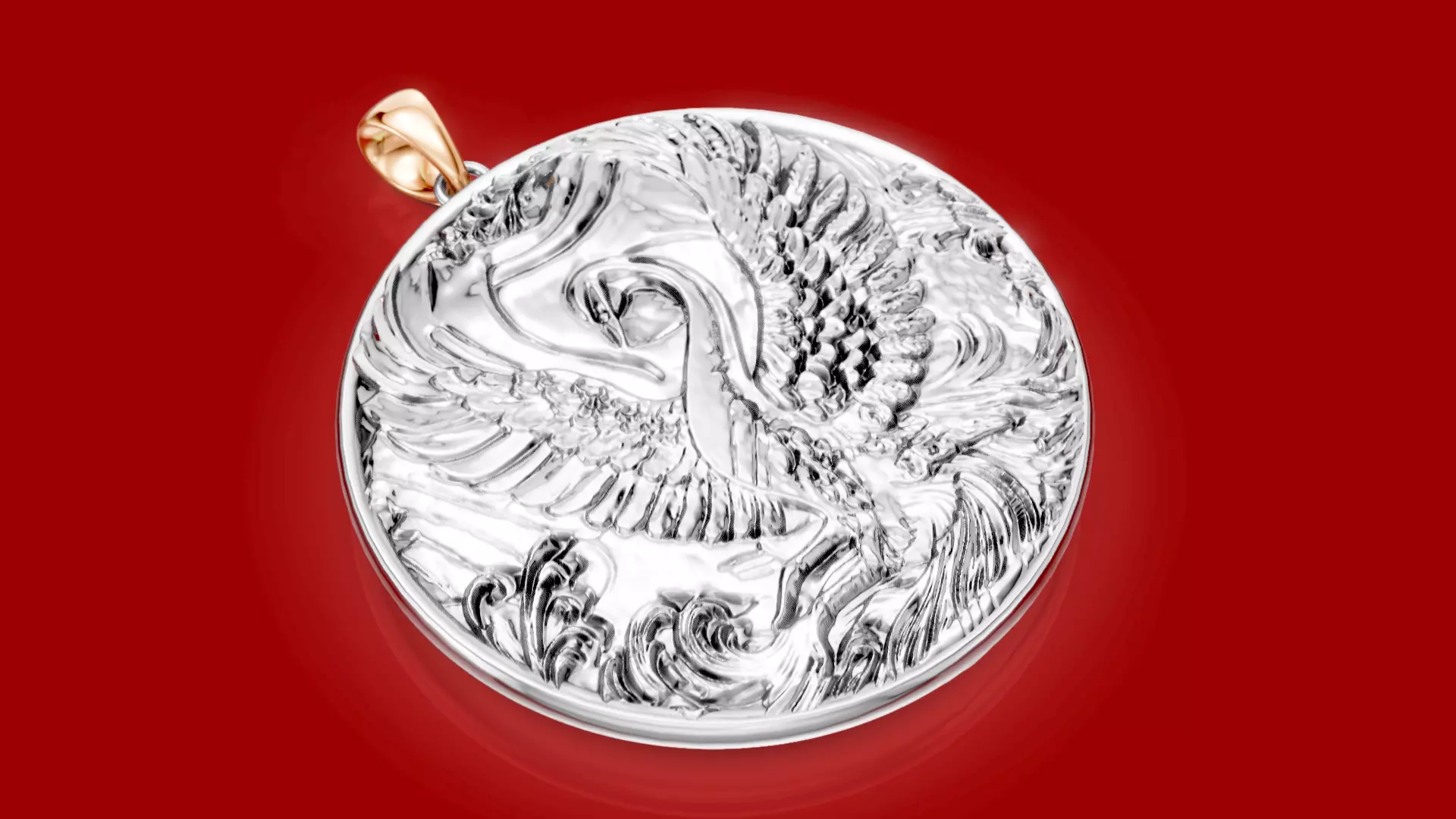 Swan pendant 3D print model_5