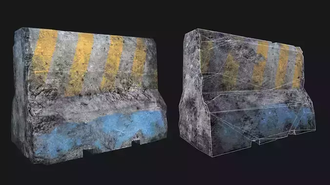 Concrete Divider Low-poly 3D model