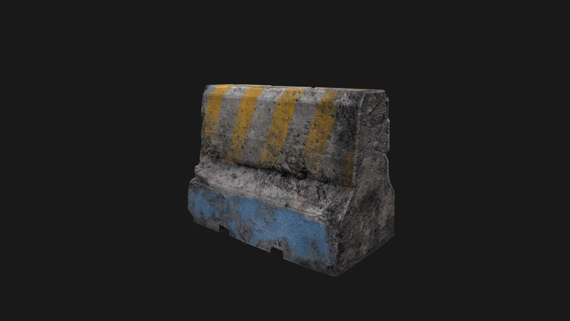 Concrete Divider Low-poly 3D model_1