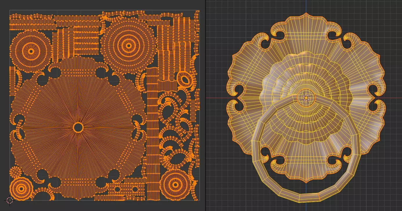 Chinese Style Ornamental Door Knocker 8 - Low Poly PBR Model Low-poly 3D model_20