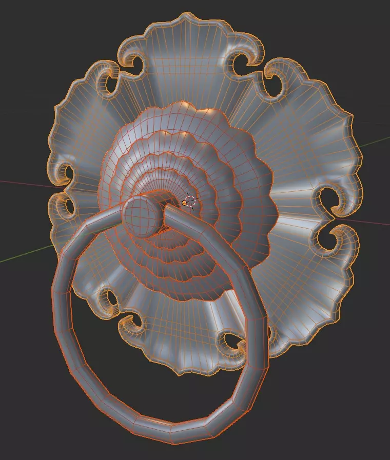 Chinese Style Ornamental Door Knocker 8 - Low Poly PBR Model Low-poly 3D model_19