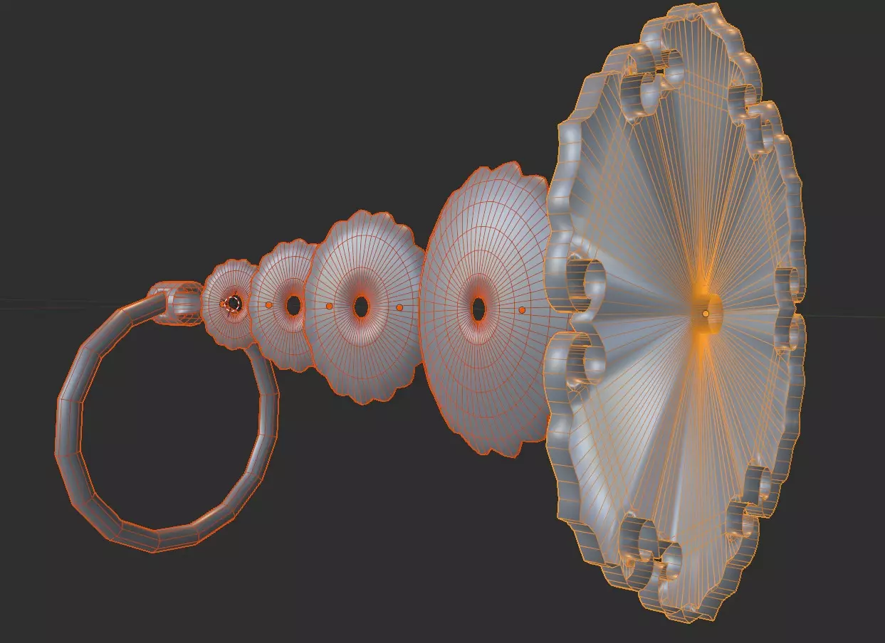 Chinese Style Ornamental Door Knocker 8 - Low Poly PBR Model Low-poly 3D model_21