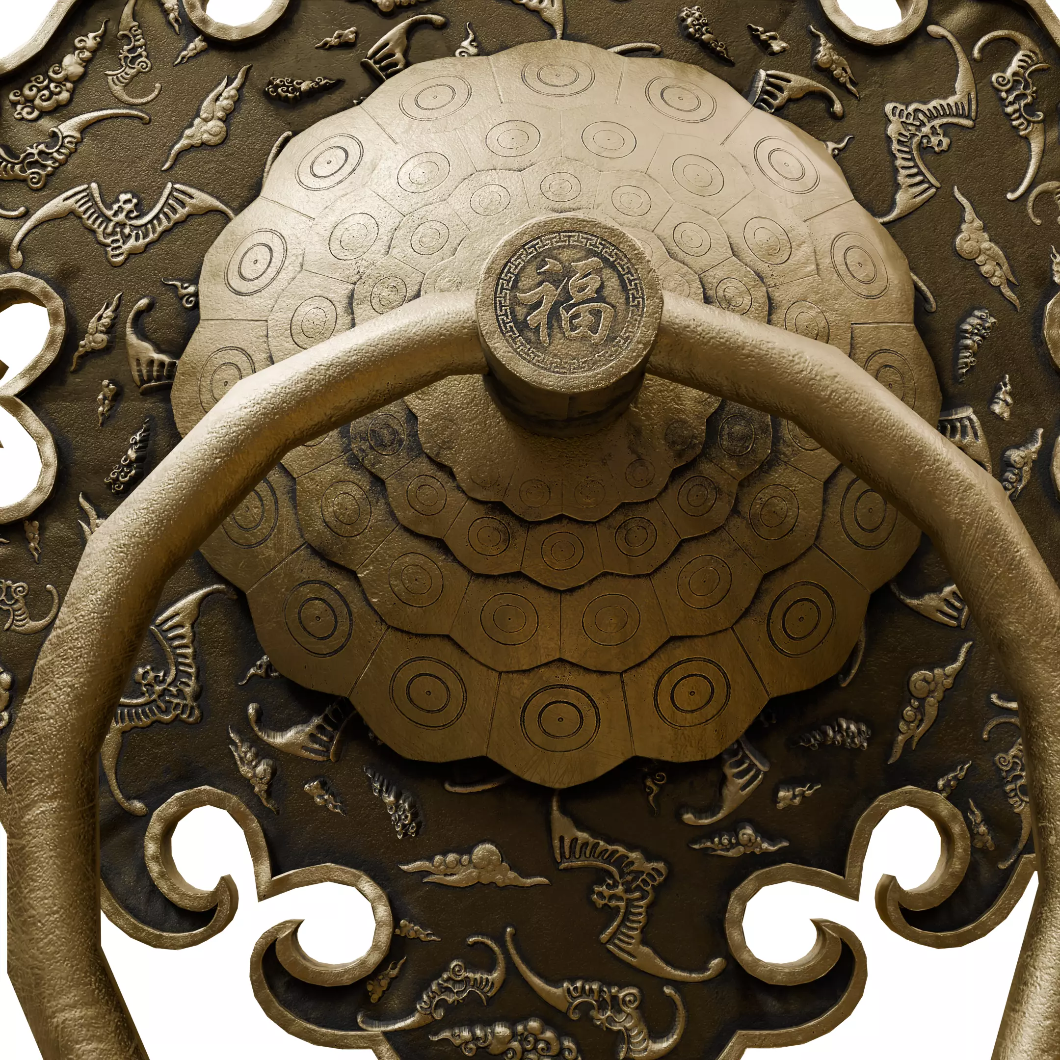 Chinese Style Ornamental Door Knocker 8 - Low Poly PBR Model Low-poly 3D model_15