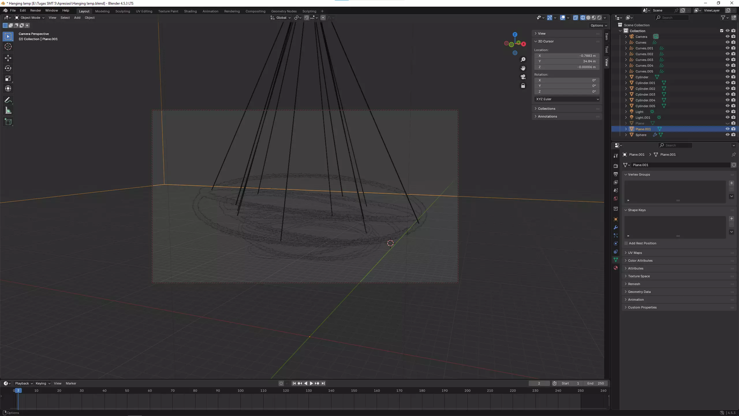 Modern Hanging light  3D model_5