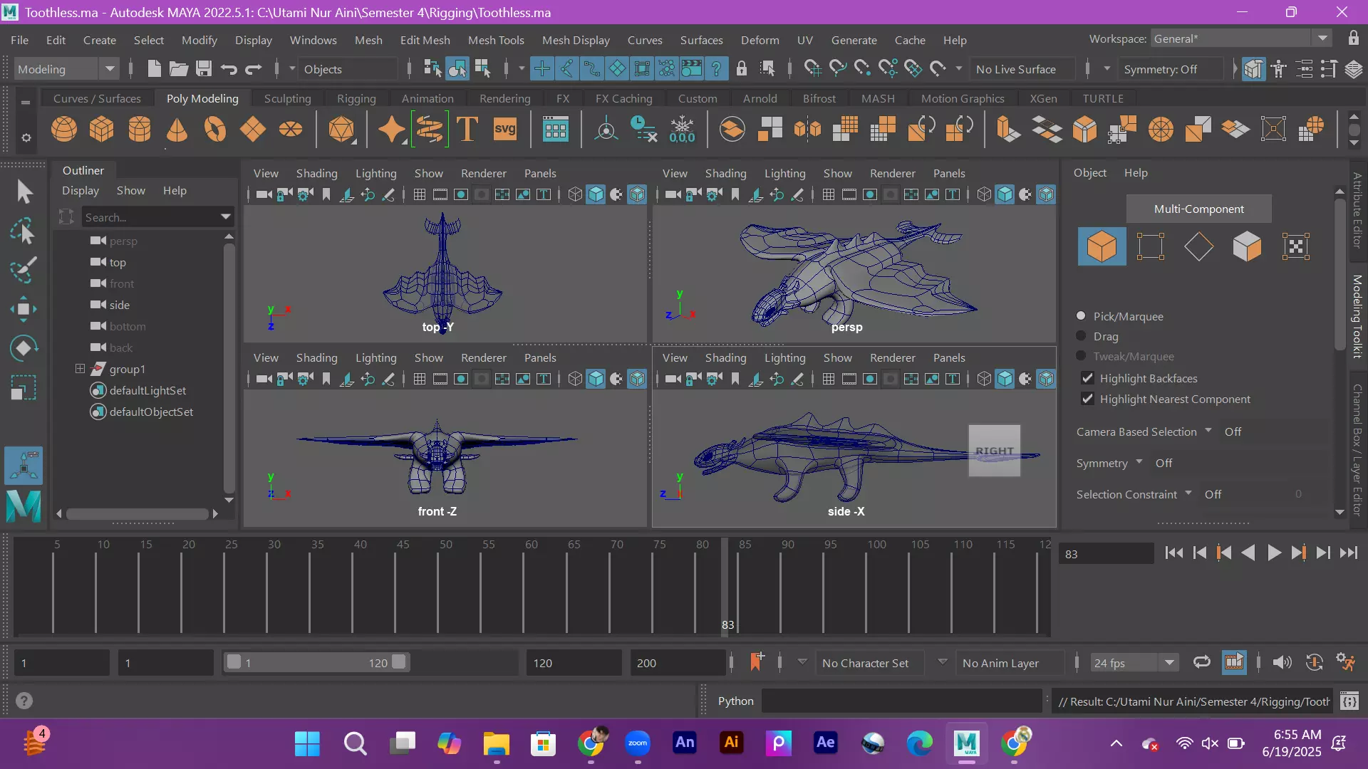 Toothless Free low-poly 3D model_0