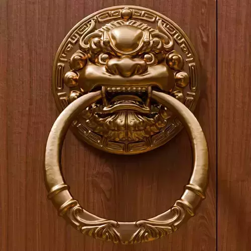 Chinese Style Beast Head Door Knocker 3 - High Poly 3D Model