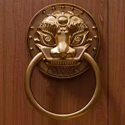 Chinese Style Beast Head Door Knocker 4 - High Poly 3D Model