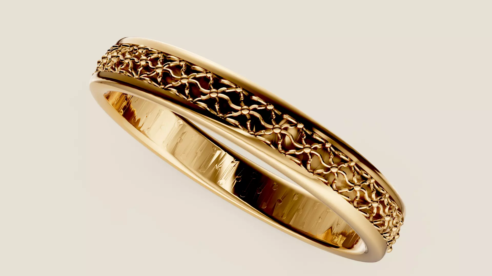 Twist Pattern ring 3D print model_1