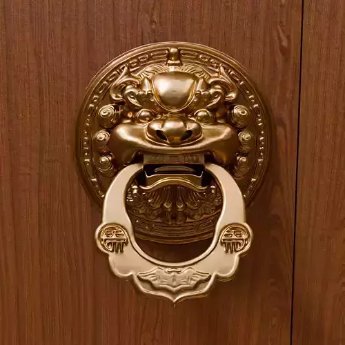 Chinese Style Beast Head Door Knocker 5 - High Poly 3D Model 3D print model