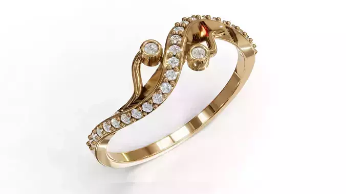 Twist Wave Shak Diamond Ring