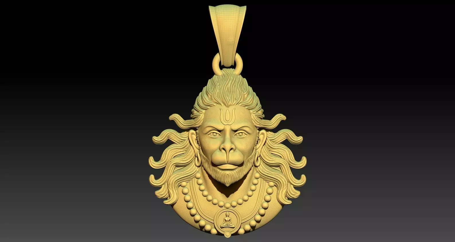 Hanuman pendent 3D model_8