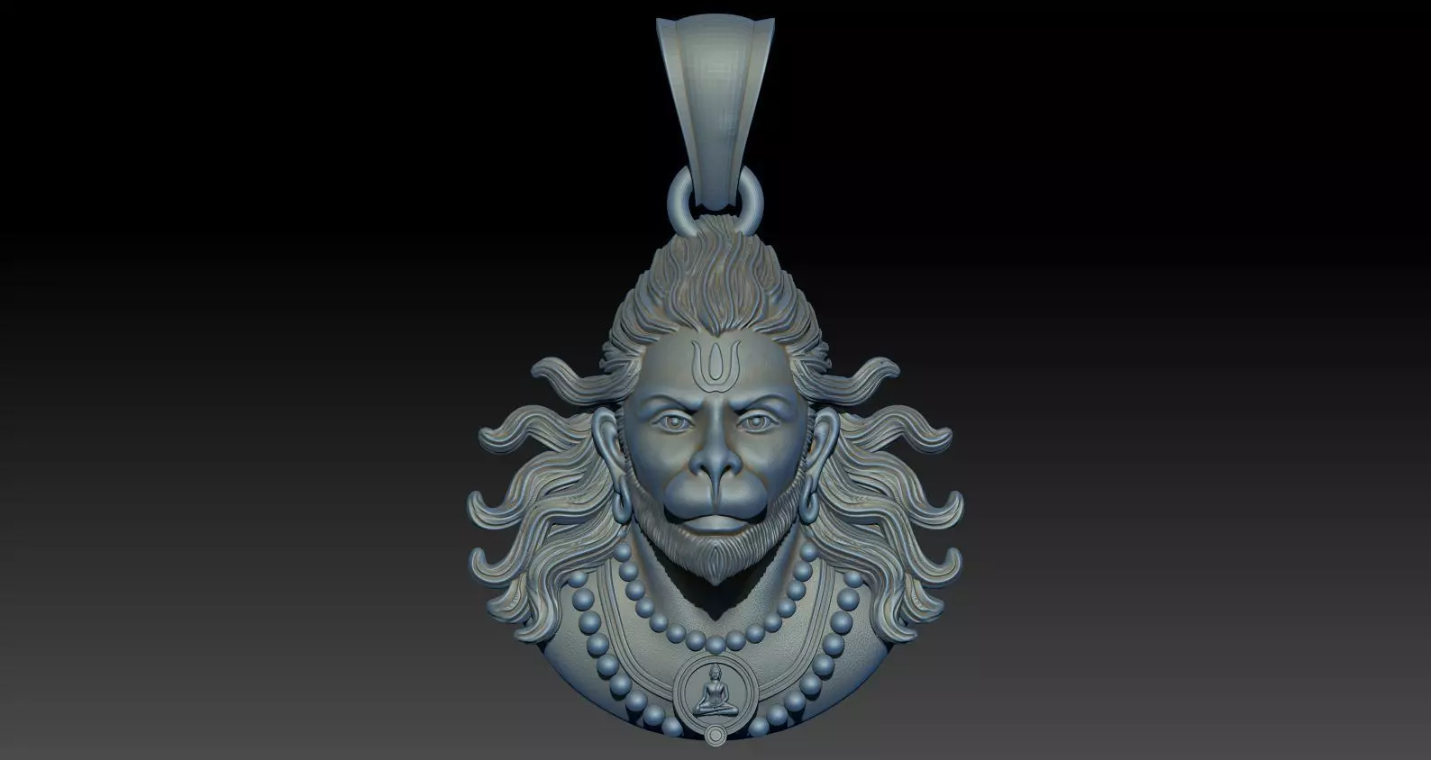 Hanuman pendent 3D model_7