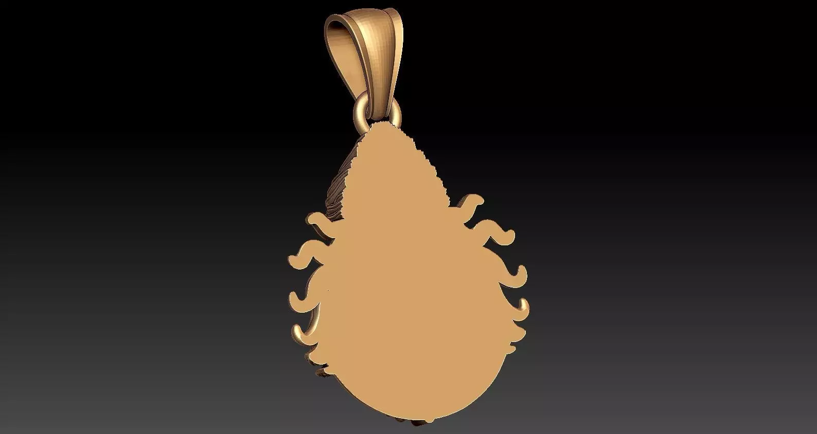 Hanuman pendent 3D model_6