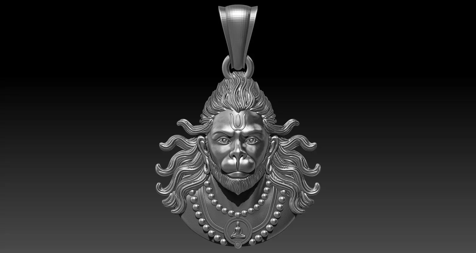 Hanuman pendent 3D model_1