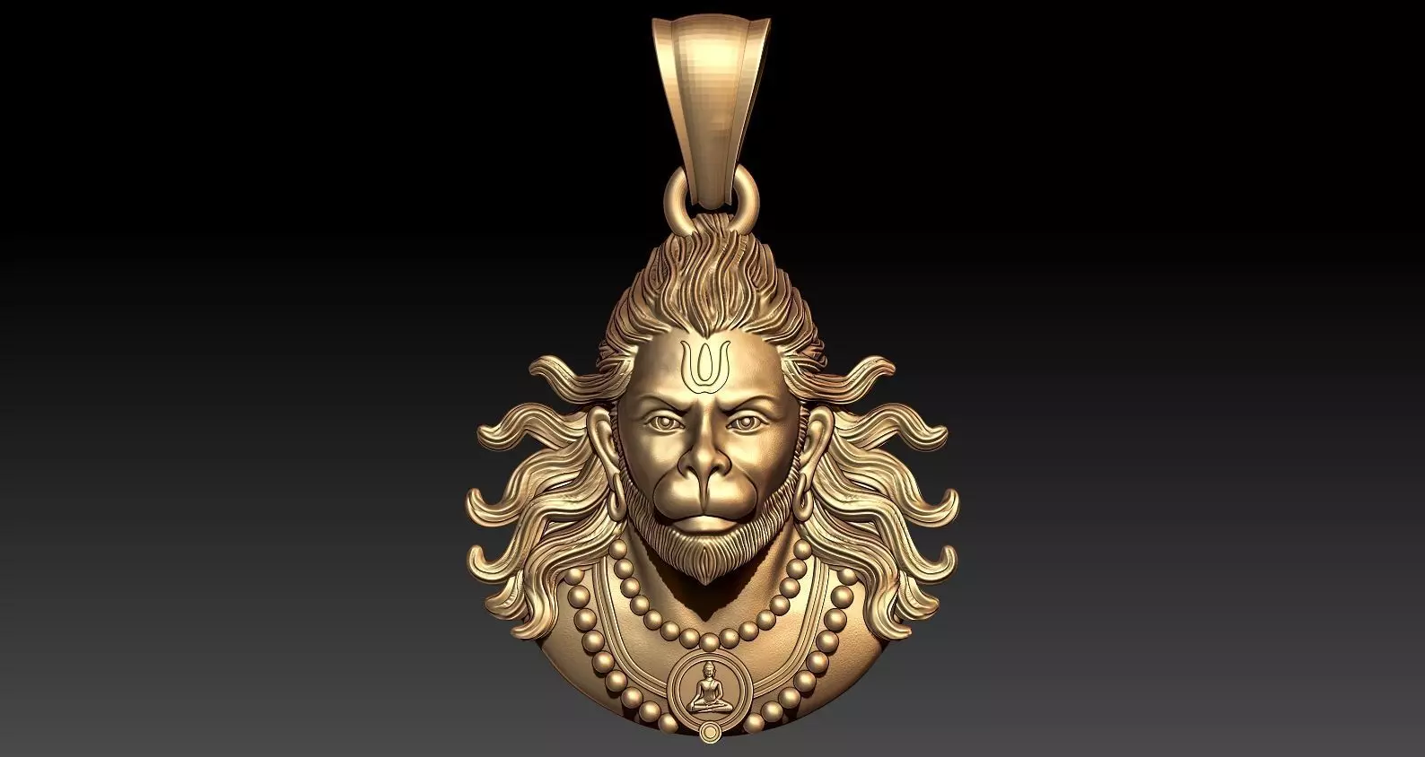 Hanuman pendent 3D model_0