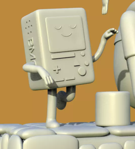 ADVENTURE TIME DIORAMA JAKE FINN ADN BMO-PARTS AND COMPLETE 3D print model_29