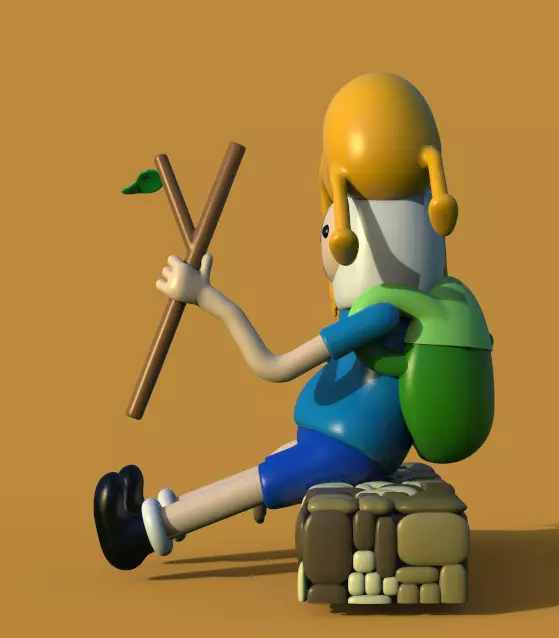 ADVENTURE TIME DIORAMA JAKE FINN ADN BMO-PARTS AND COMPLETE 3D print model_5