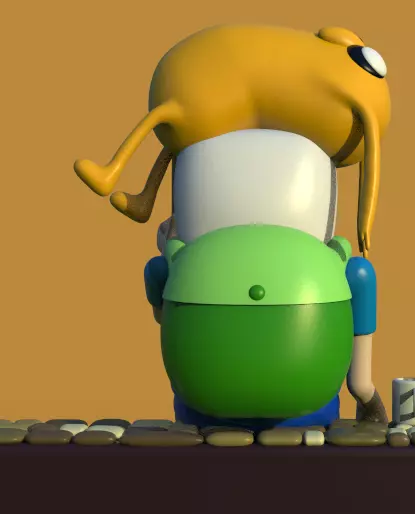 ADVENTURE TIME DIORAMA JAKE FINN ADN BMO-PARTS AND COMPLETE 3D print model_8