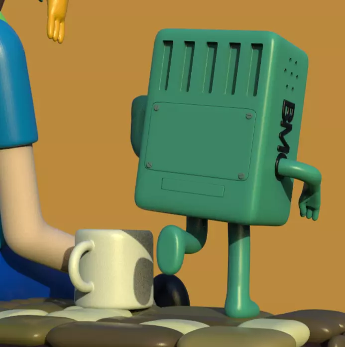 ADVENTURE TIME DIORAMA JAKE FINN ADN BMO-PARTS AND COMPLETE 3D print model_14