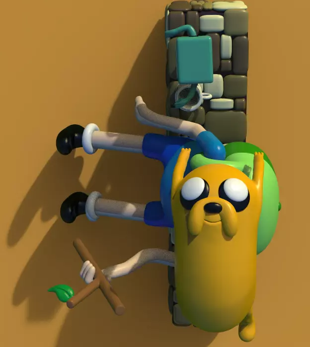 ADVENTURE TIME DIORAMA JAKE FINN ADN BMO-PARTS AND COMPLETE 3D print model_15