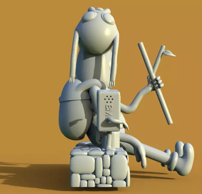 ADVENTURE TIME DIORAMA JAKE FINN ADN BMO-PARTS AND COMPLETE 3D print model_20