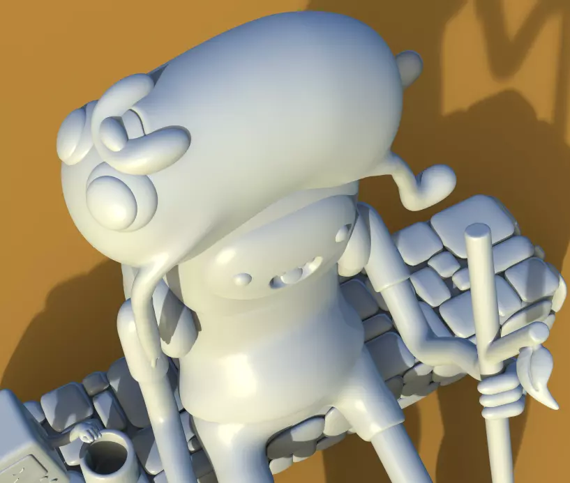 ADVENTURE TIME DIORAMA JAKE FINN ADN BMO-PARTS AND COMPLETE 3D print model_17