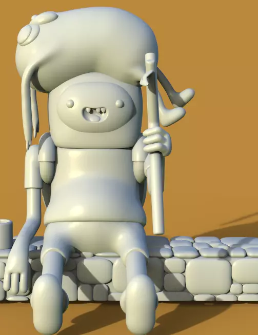 ADVENTURE TIME DIORAMA JAKE FINN ADN BMO-PARTS AND COMPLETE 3D print model_18