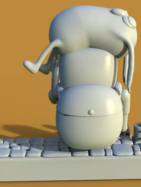 ADVENTURE TIME DIORAMA JAKE FINN ADN BMO-PARTS AND COMPLETE 3D print model_24