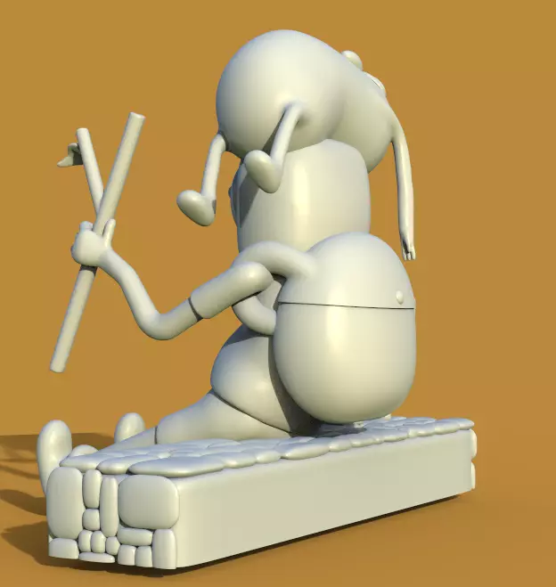 ADVENTURE TIME DIORAMA JAKE FINN ADN BMO-PARTS AND COMPLETE 3D print model_25