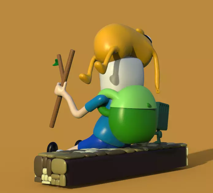 ADVENTURE TIME DIORAMA JAKE FINN ADN BMO-PARTS AND COMPLETE 3D print model_6