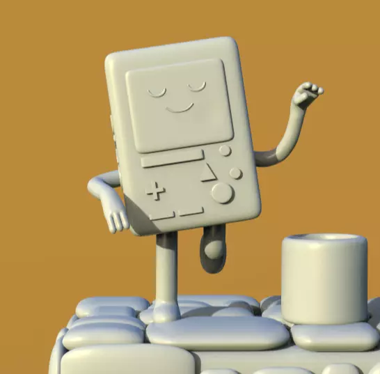ADVENTURE TIME DIORAMA JAKE FINN ADN BMO-PARTS AND COMPLETE 3D print model_28
