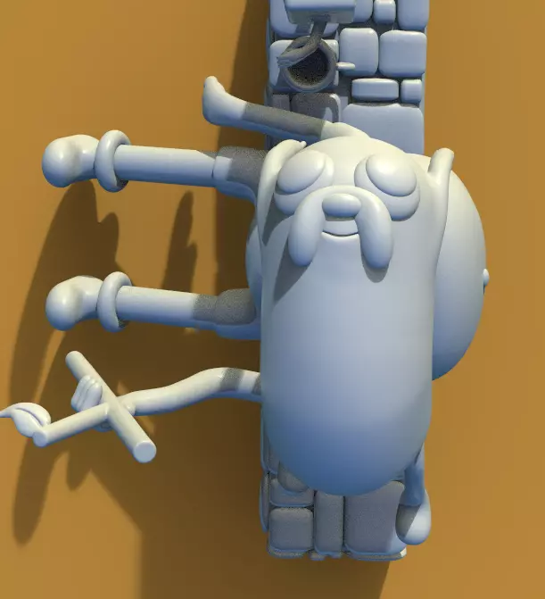 ADVENTURE TIME DIORAMA JAKE FINN ADN BMO-PARTS AND COMPLETE 3D print model_31