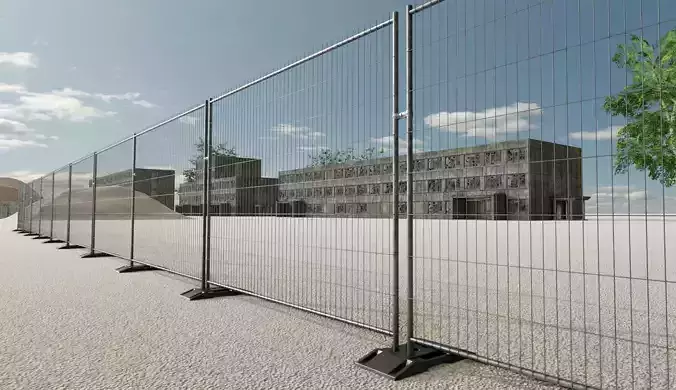 Plastic Bases Construction Fence Array-Setup