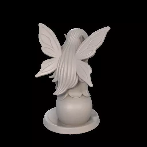 Gothic Fairy on Skull 3D print model_6