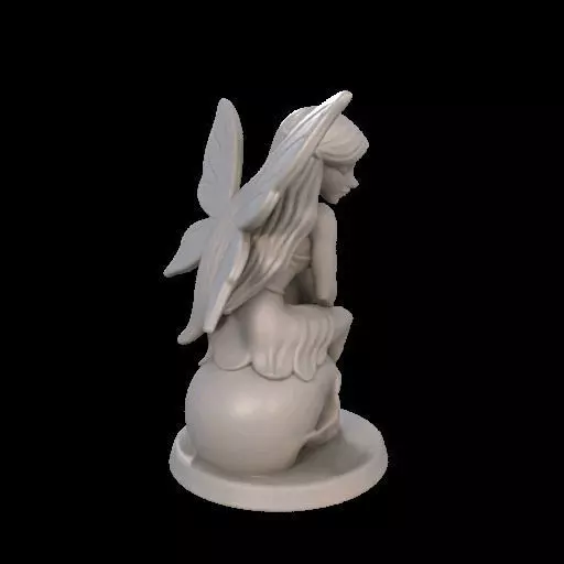 Gothic Fairy on Skull 3D print model_30