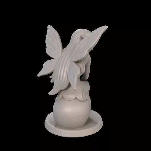 Gothic Fairy on Skull 3D print model_4