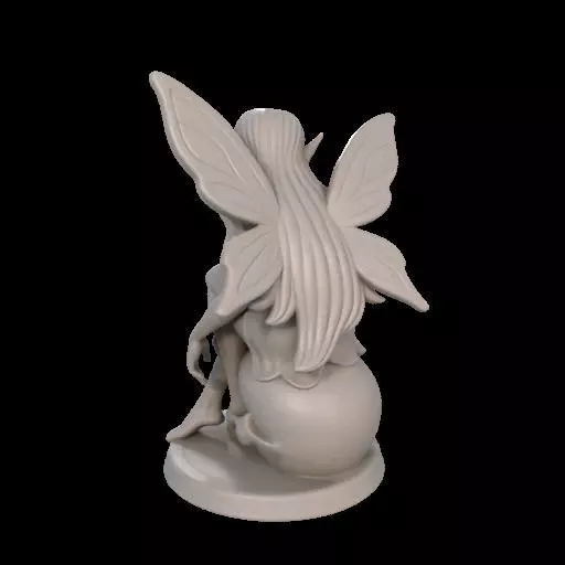 Gothic Fairy on Skull 3D print model_10