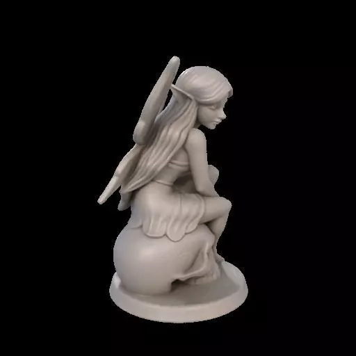 Gothic Fairy on Skull 3D print model_28