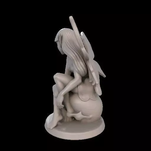Gothic Fairy on Skull 3D print model_15